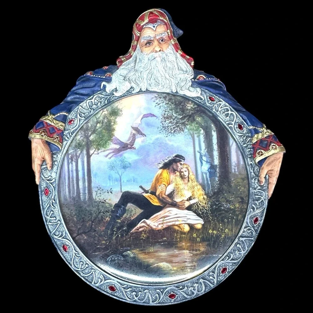 Bradford Exchange Visions of the Sorcerer Plates Set of‎ 4 Fantasy Decor